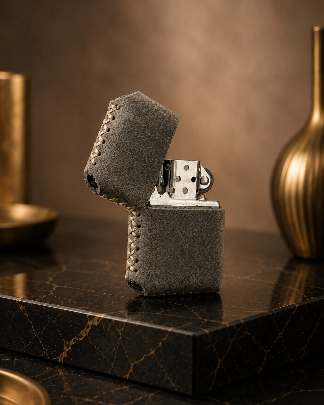 Deri Kılıflı Zippo Çakmak