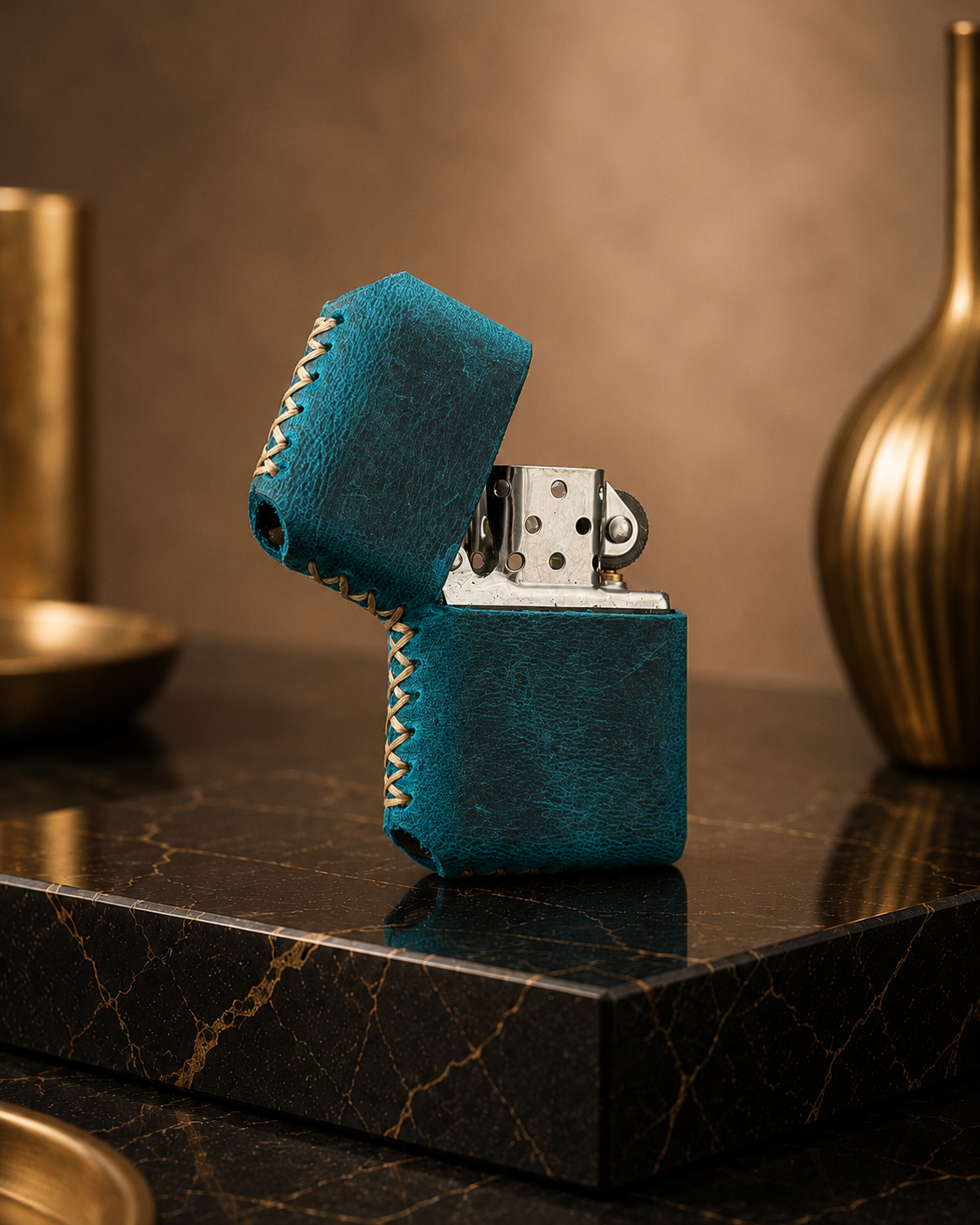 Deri Kılıflı Zippo Çakmak