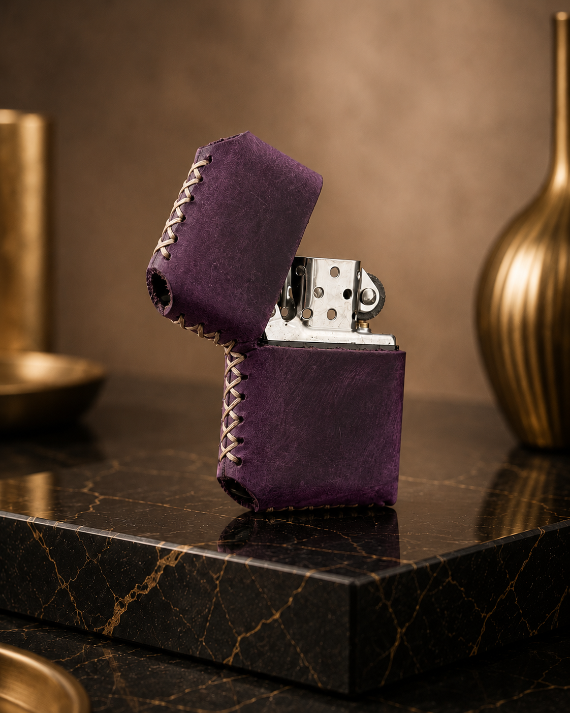 Deri Kılıflı Zippo Çakmak