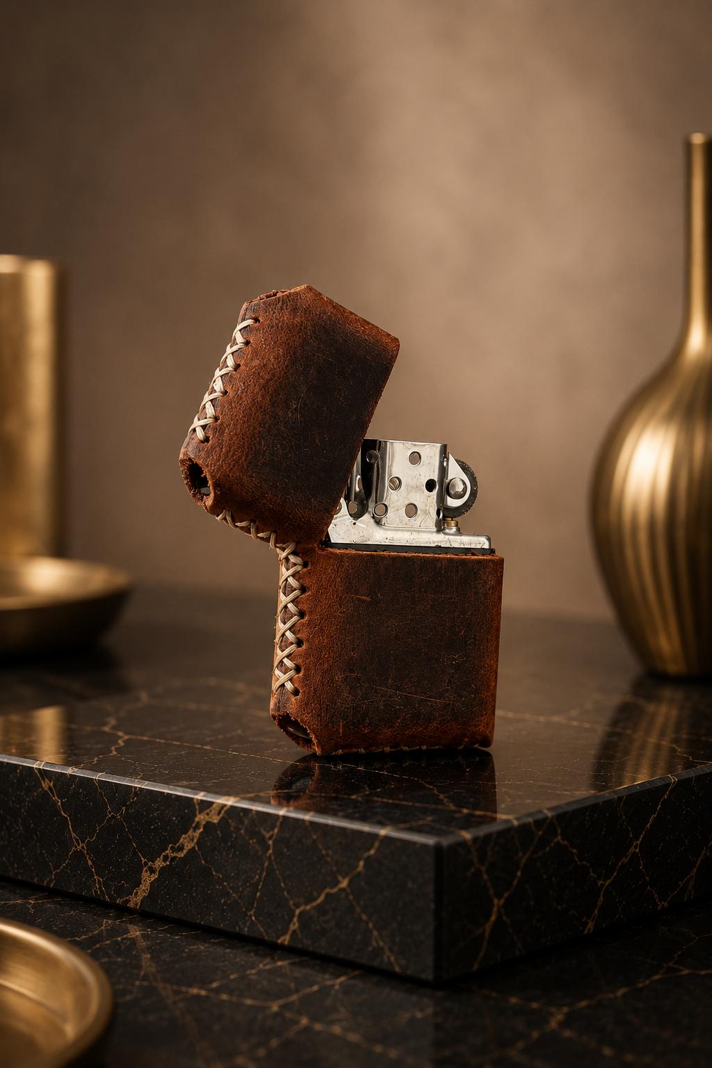 Deri Kılıflı Zippo Çakmak